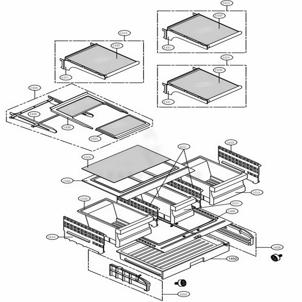 Refrigerator Parts Diagram and Parts List for LFX21976ST ASTCNA8 LG Refrigerator