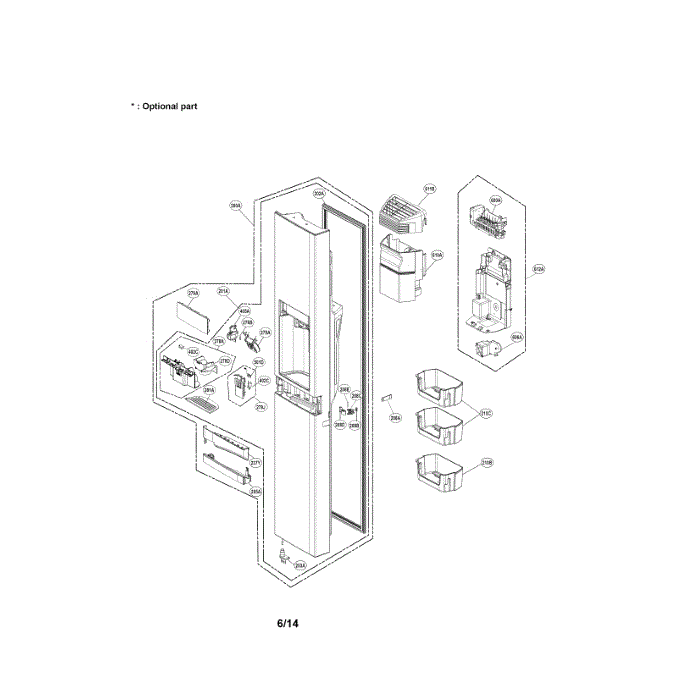 Freezer Door Diagram and Parts List for LSC22991ST 00 LG Refrigerator
