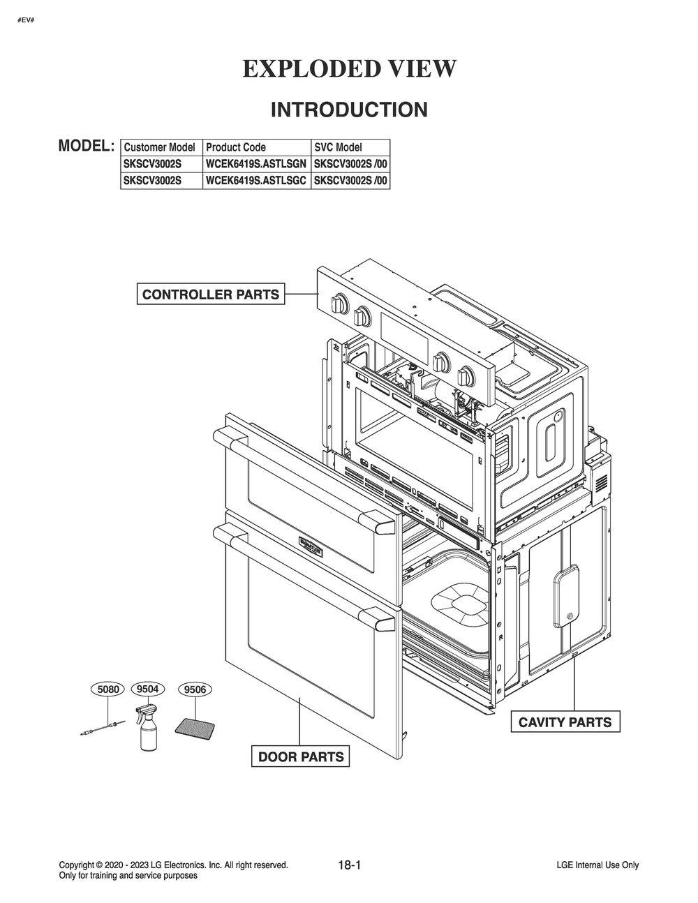 Introduction Diagram and Parts List for WCEK6419S ASTLSGN LG Range