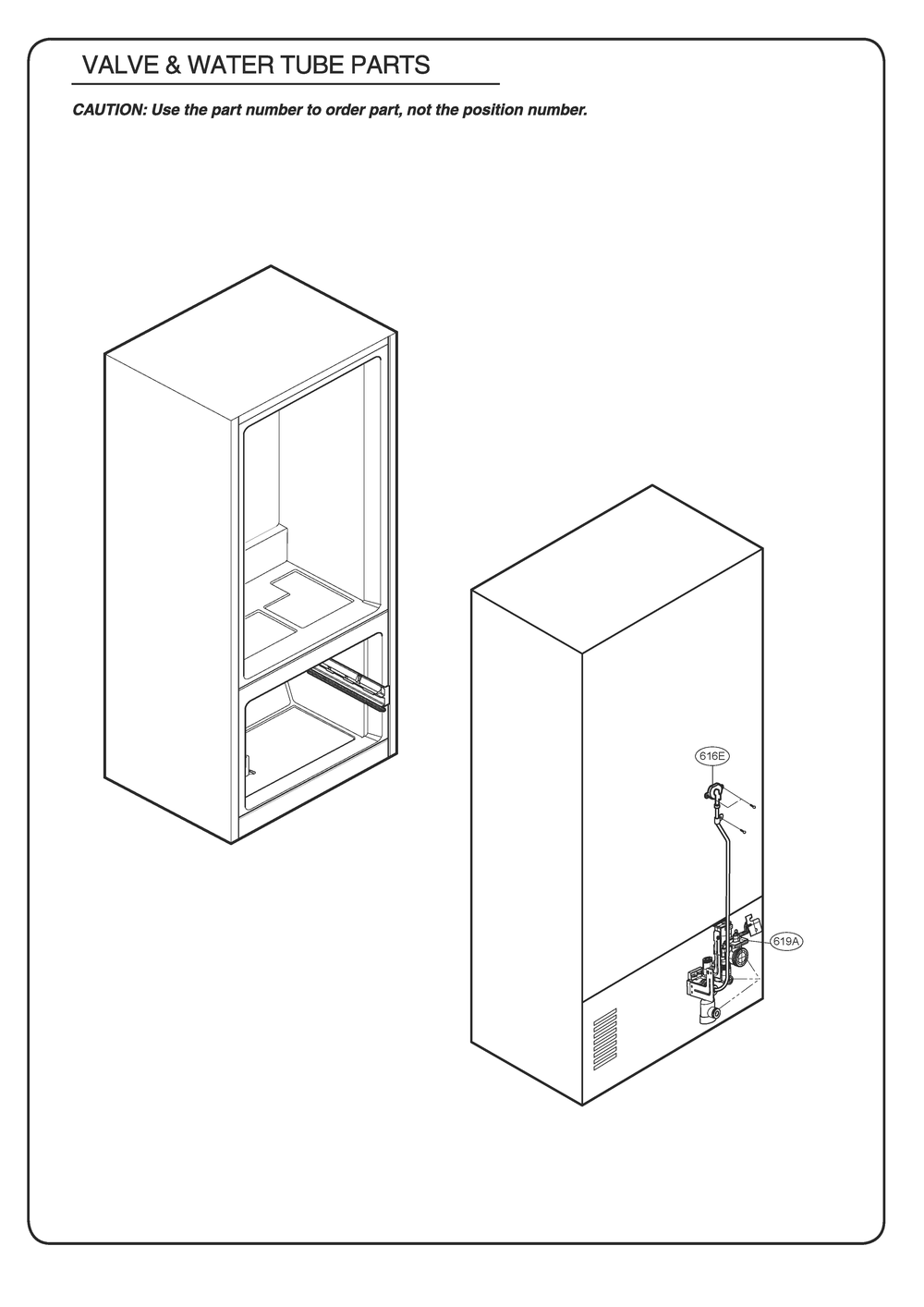 Valve And Water Tube Parts Diagram and Parts List for GR-B288NSUM ASTCSE0 LG Refrigerator