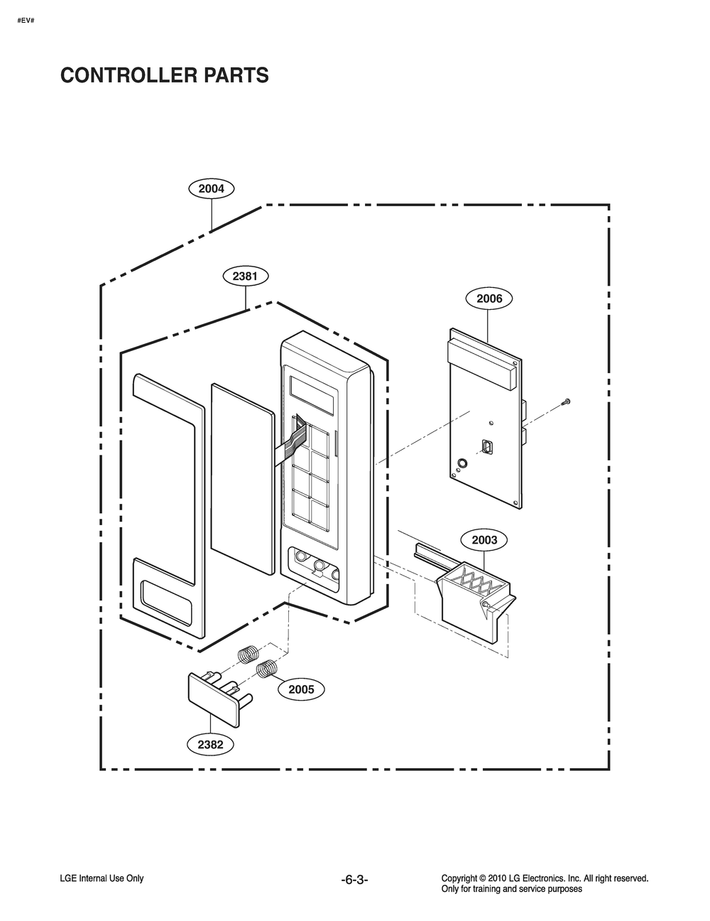 Controller Parts Diagram and Parts List for MS2040FRSE CSBESTD LG Microwave