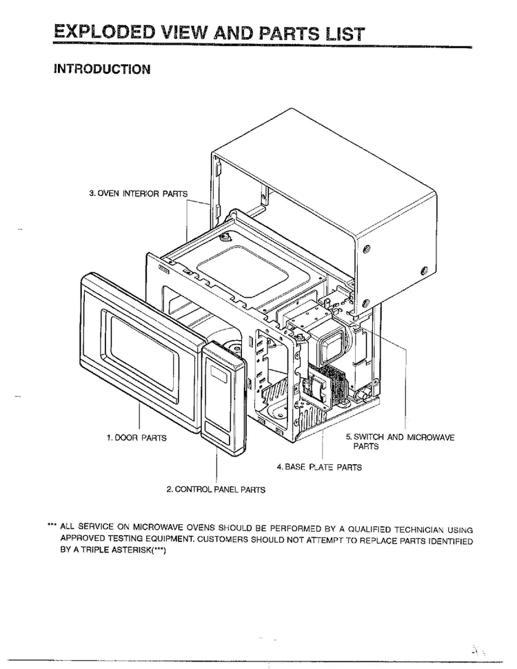 Introduction-microwave Diagram and Parts List for 68-9246  LG Microwave