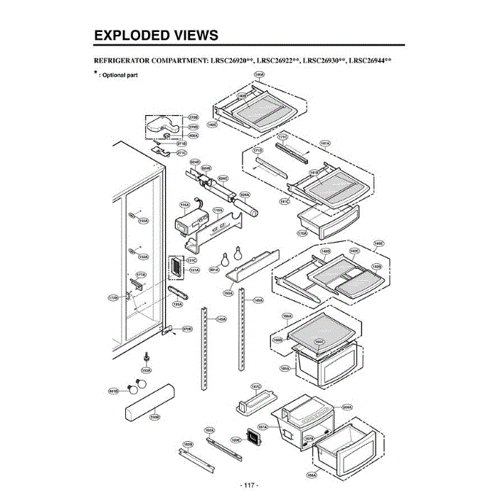 Section 3 Diagram and Parts List for LRSC26944SW ASWCLGA LG Refrigerator