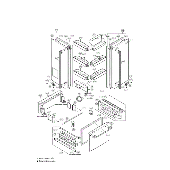 Door Diagram and Parts List for LFD21860ST 00 LG Refrigerator