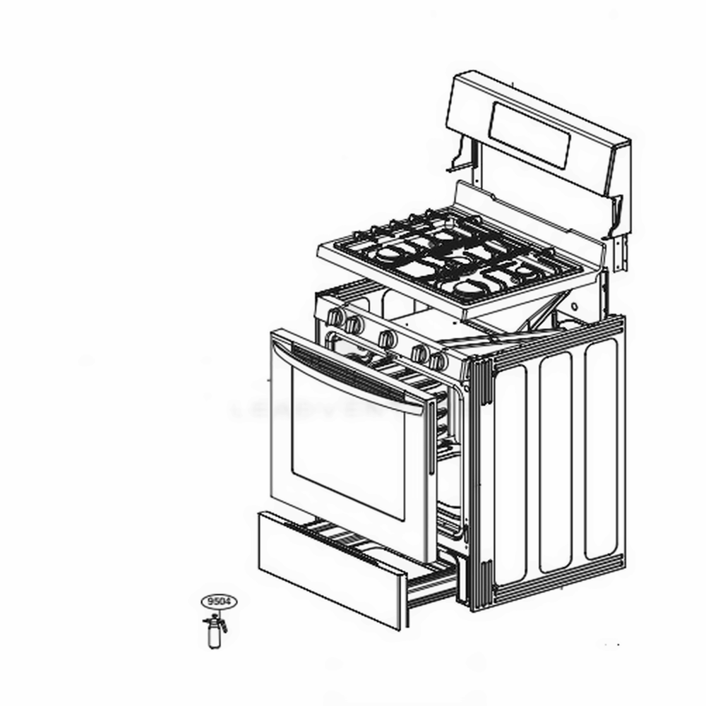 Main Diagram and Parts List for LRG3061ST FS1ELGA LG Wall Oven