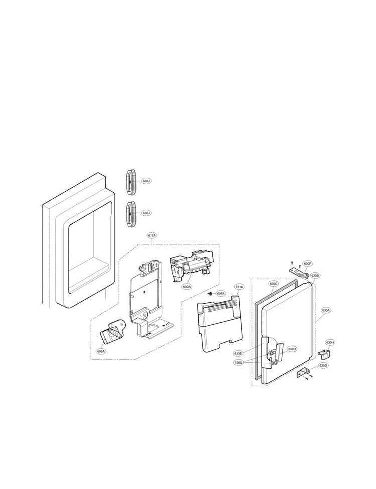 Ice Maker Parts Diagram and Parts List for LMXS30776D 00 LG Refrigerator