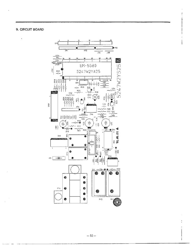 Circuit Board Diagram and Parts List for MH-1355M  LG Microwave