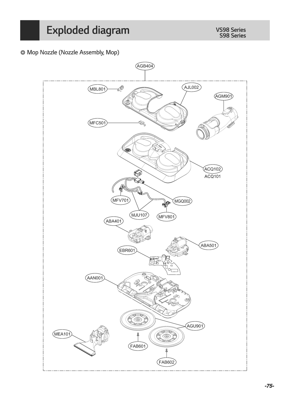 Diagram 3 Diagram and Parts List for A929KVM BVWELGA LG Upright Vacuum