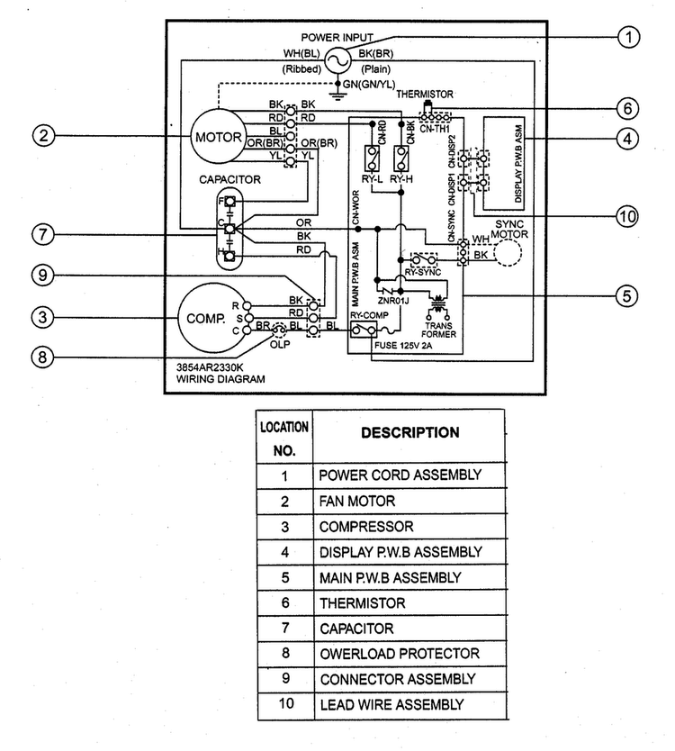 Wiring Diagram Diagram and Parts List for HBLG06M  LG Air Conditioner