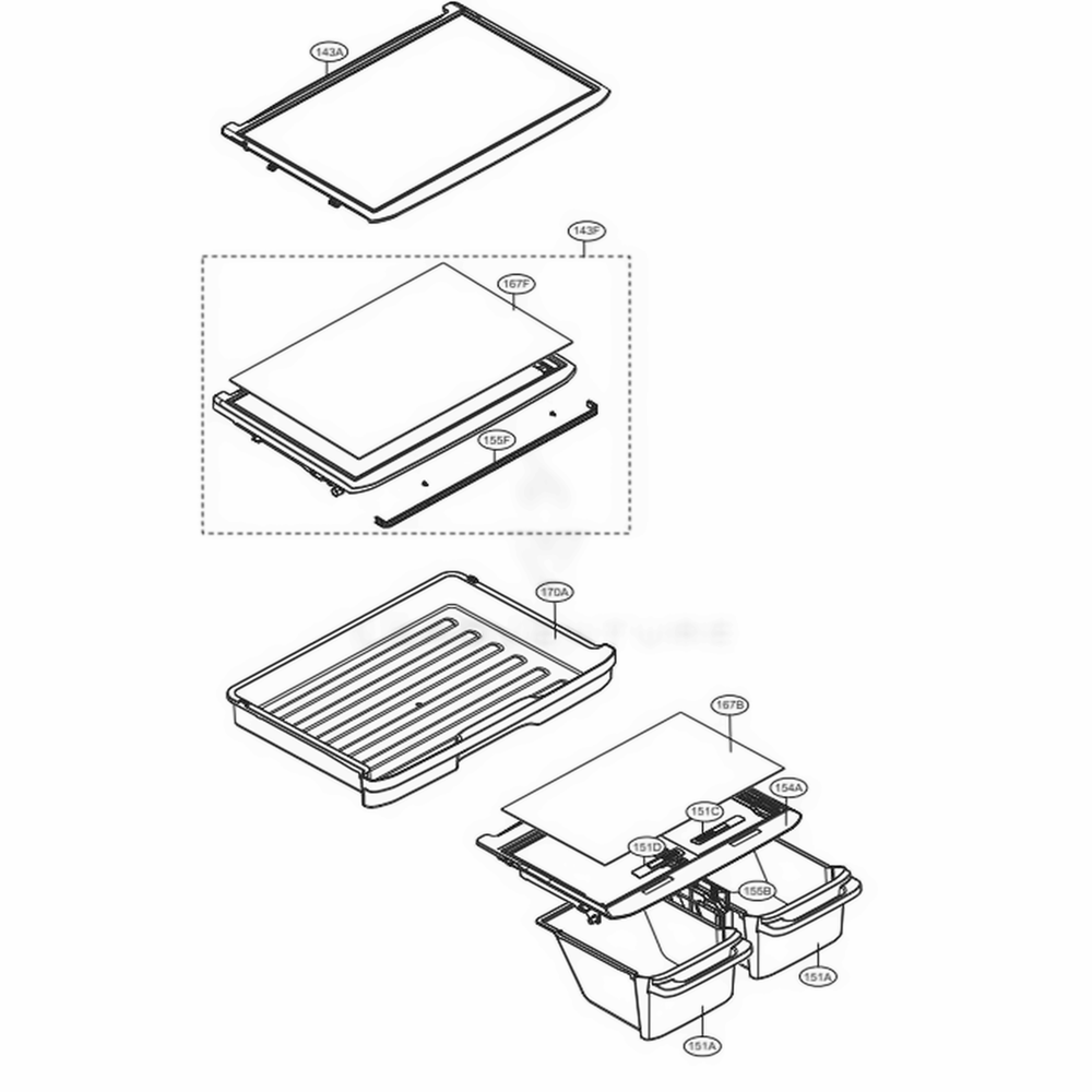 Refrigerator Parts Diagram and Parts List for LTCS20220B AWBCNA3 LG Refrigerator