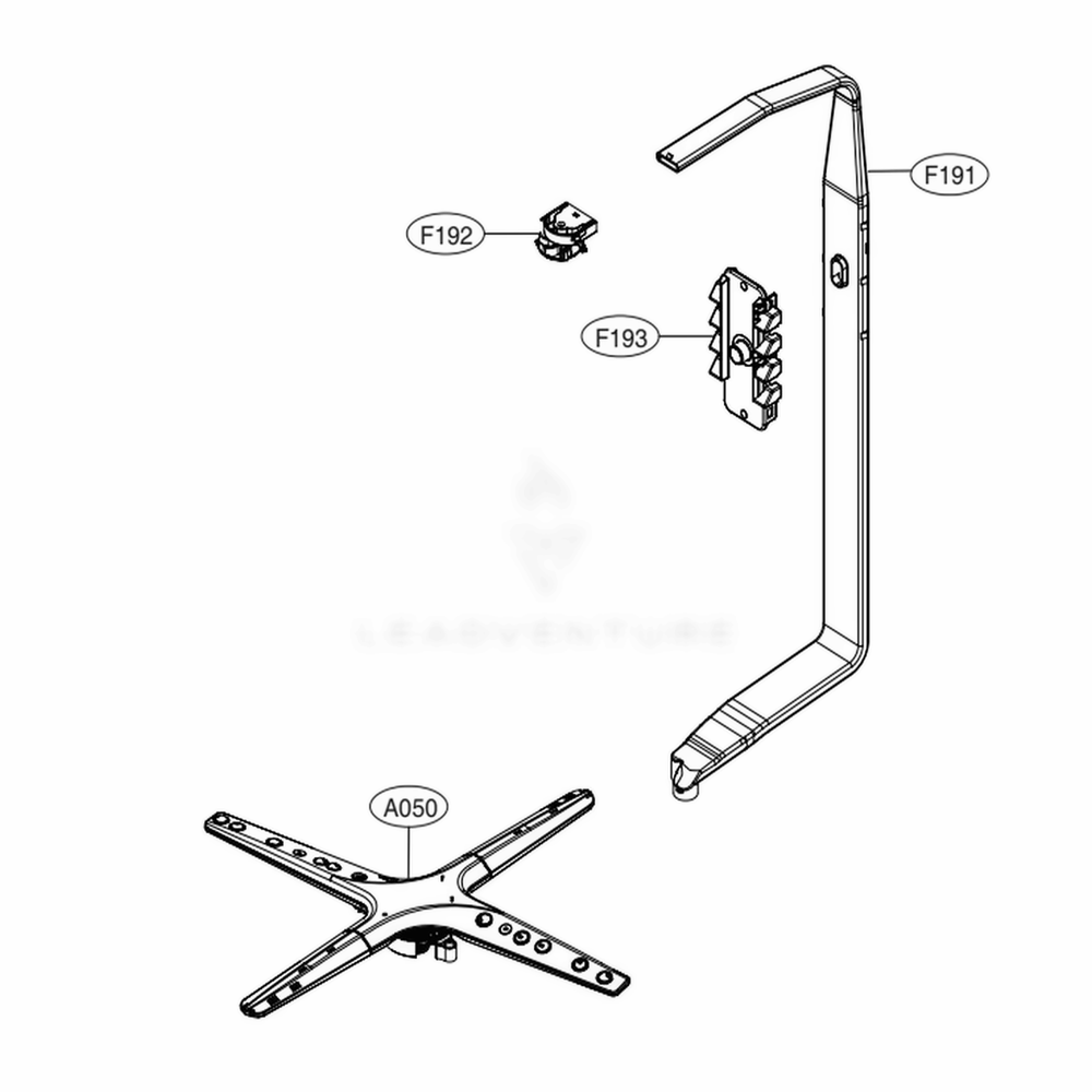 Water Guide Assembly Diagram and Parts List for 14673 ASTESEU LG Dishwasher