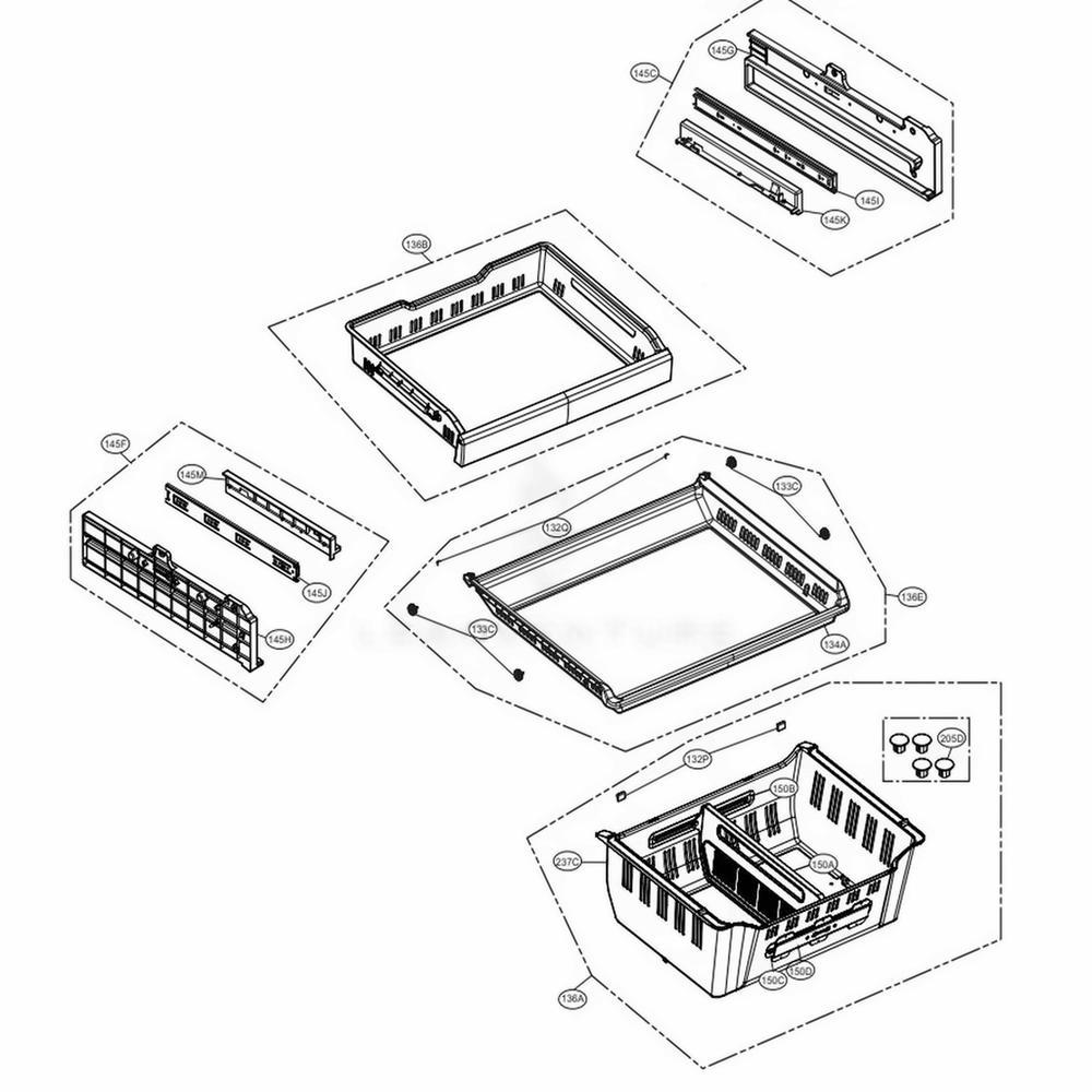 Freezer Parts Diagram and Parts List for LMXC23796M AMTCNA0 LG Refrigerator