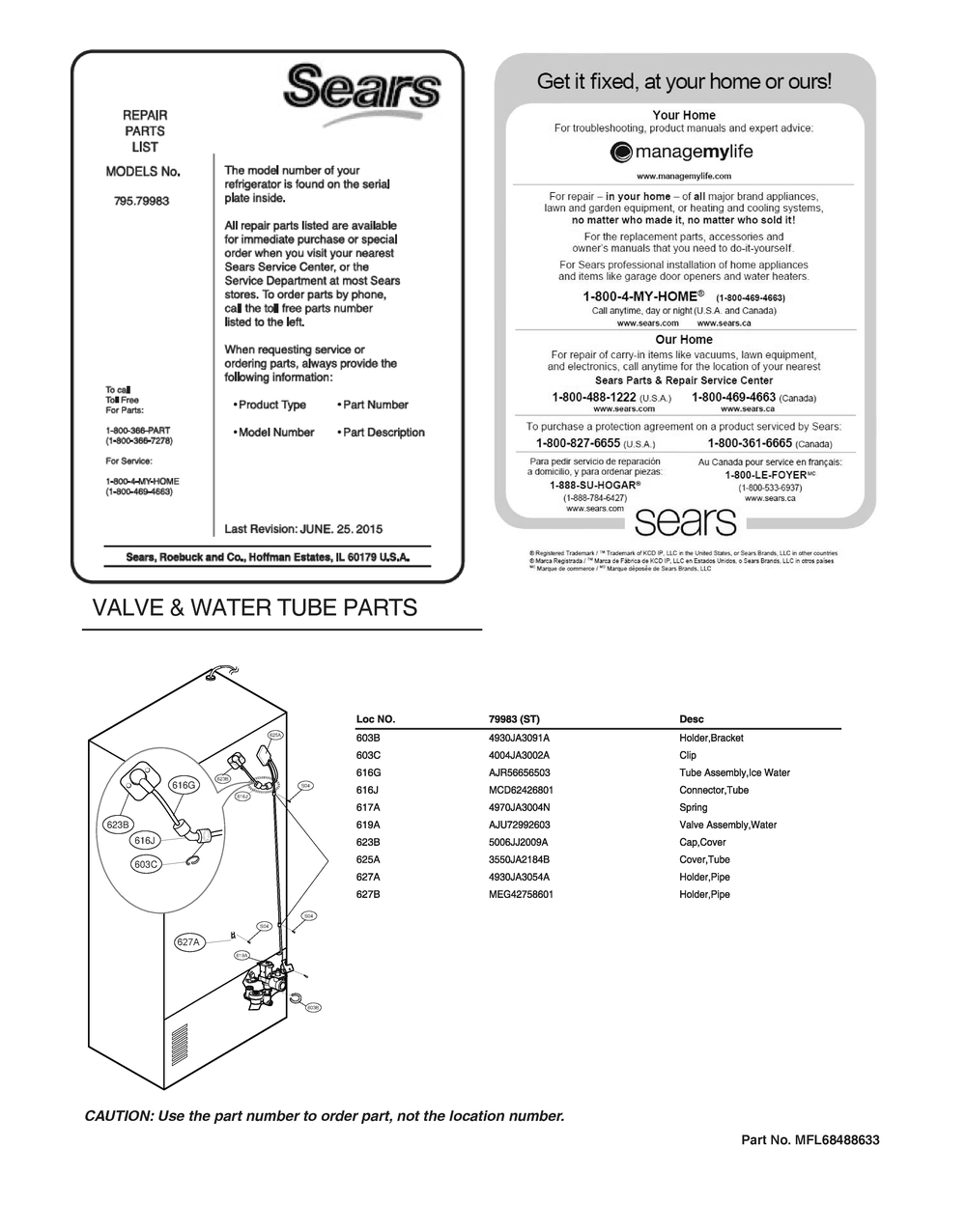 Valve And Water Tube Parts Diagram and Parts List for GR-L318LSZM ASTCSE0 LG Refrigerator