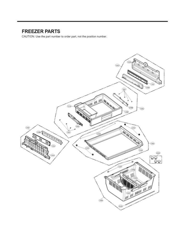 Freezer Parts Diagram and Parts List for LFX32945ST 01 LG Refrigerator