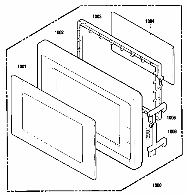 Door Diagram and Parts List for 7218952290  Kenmore Microwave