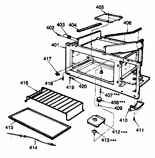 Cavity Parts Diagram and Parts List for 7218815180  Kenmore Microwave