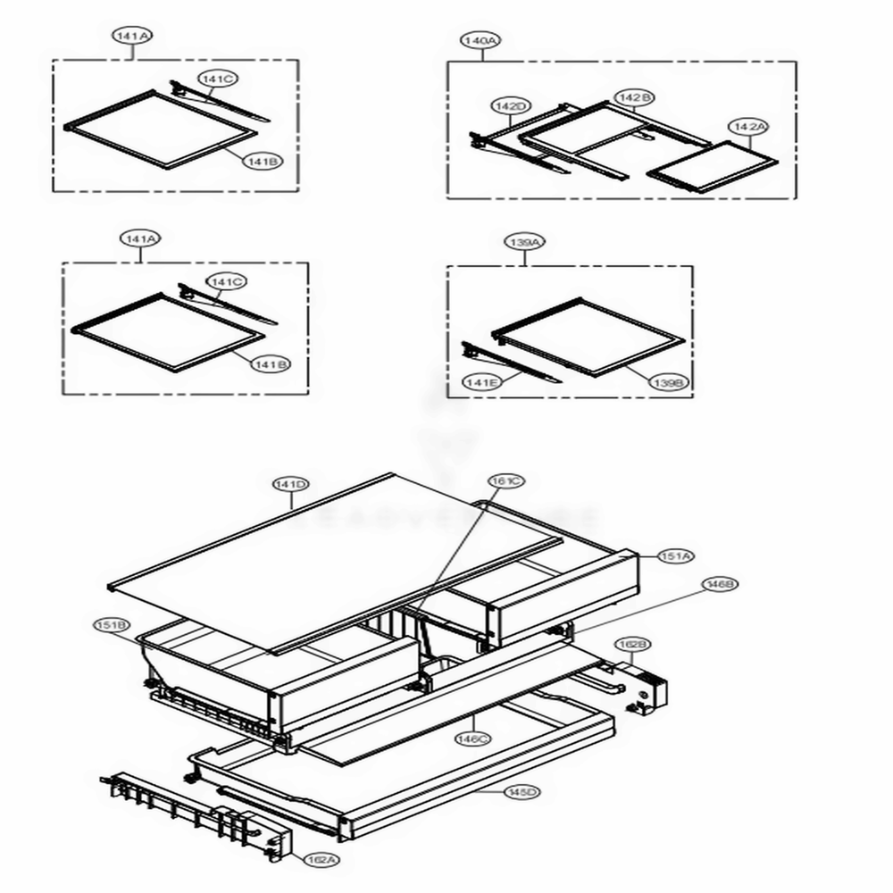 Refrigerator Parts Diagram and Parts List for LFXS28566S ASTCNA0 LG Refrigerator