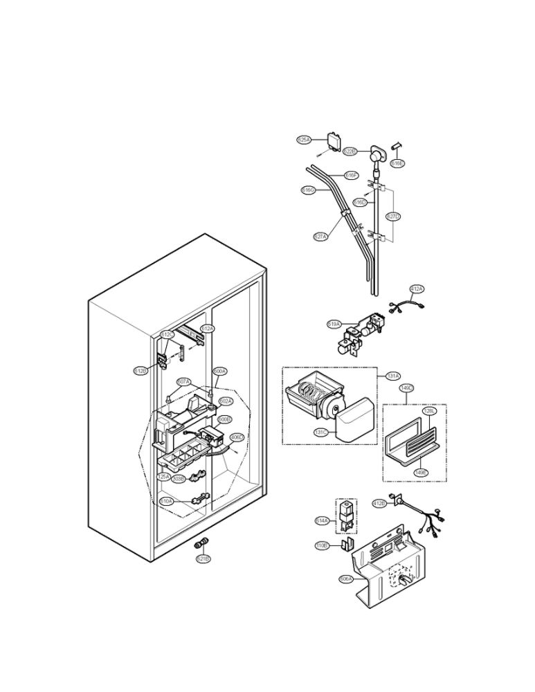 Ice And Water Parts Diagram and Parts List for LSC27921ST 00 LG Refrigerator