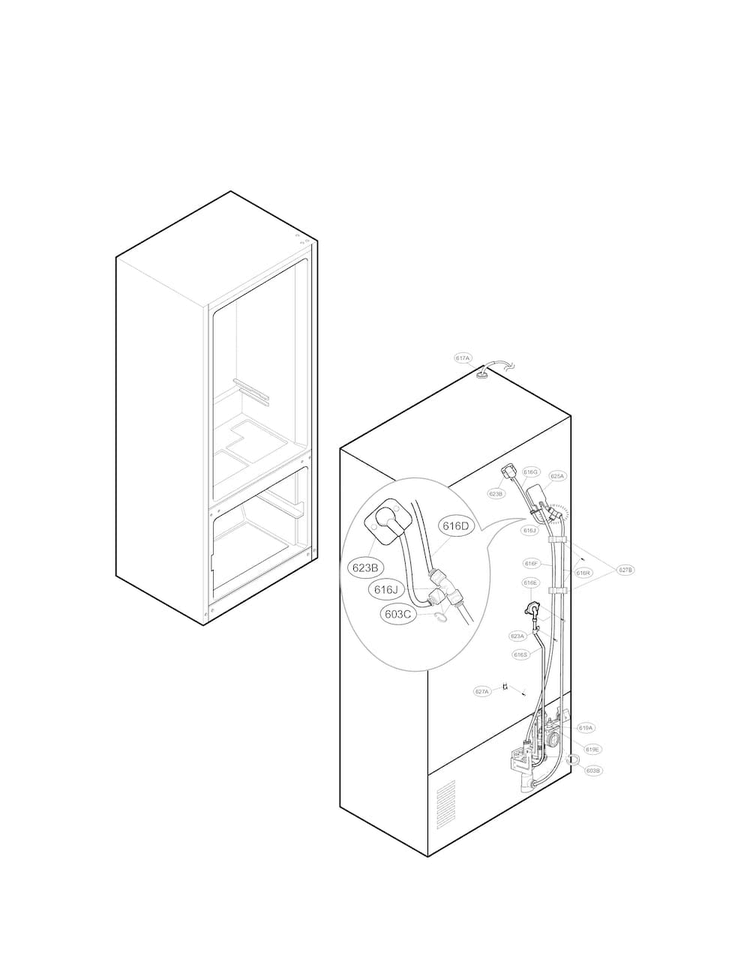 Valve And Water Parts Diagram and Parts List for LFX25973ST 03 LG Refrigerator