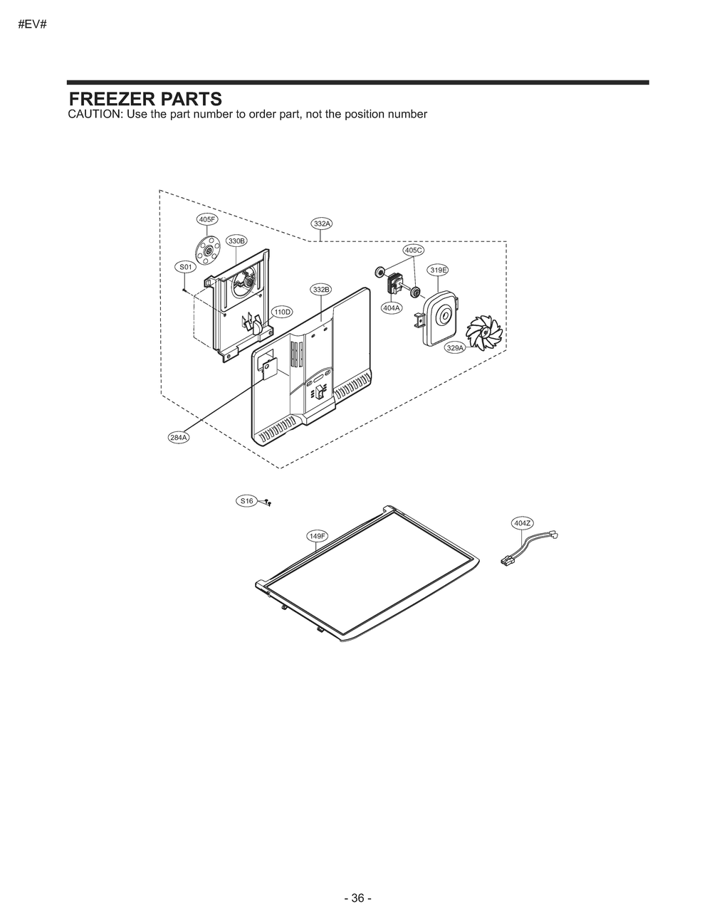 Freezer Parts Diagram and Parts List for GM-U652GQGP ASWCSE4 LG Refrigerator