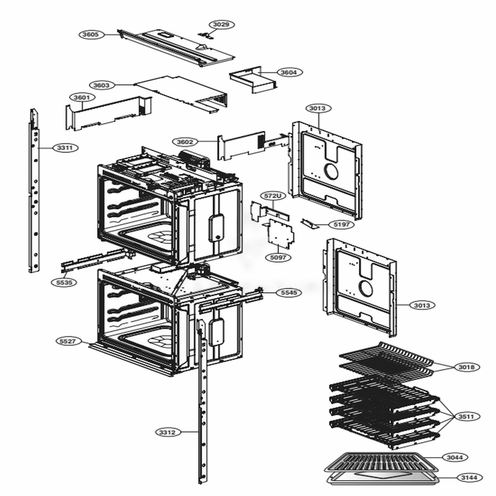 Assembly Diagram and Parts List for SKSDV3002S ASTLSGN LG Range