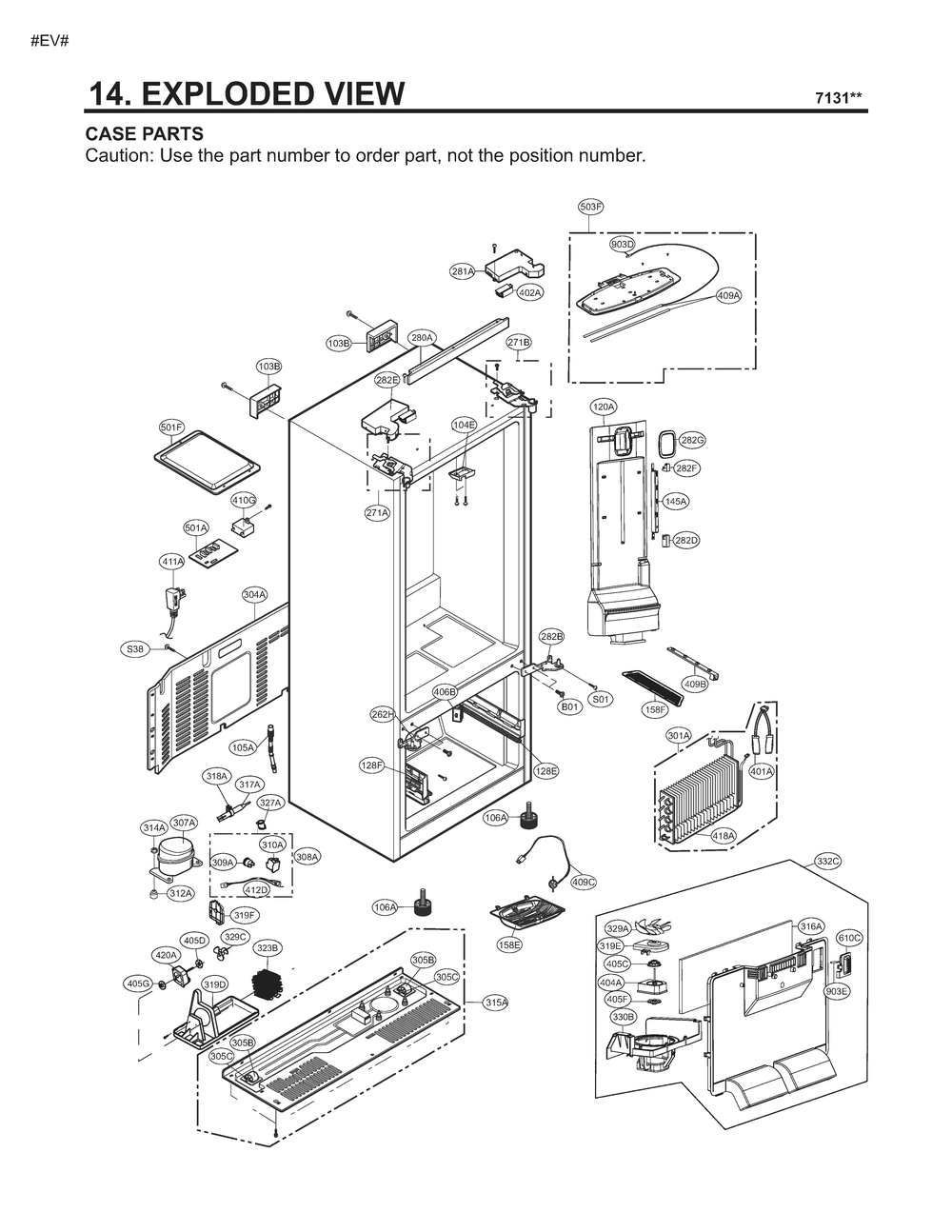 Diagram 1 Diagram and Parts List for GM-B243RQNM ABICSE2 LG Refrigerator