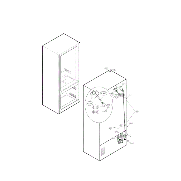Valve And Water Diagram and Parts List for LMX30995ST 00 LG Refrigerator
