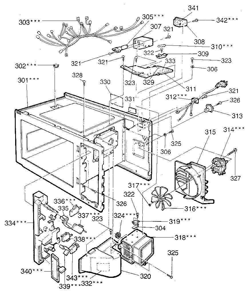 Switches And Microwave Diagram and Parts List for 7218922680  Kenmore Microwave