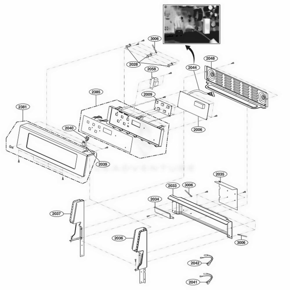 Controller Parts Diagram and Parts List for LRE5602SS FSTLLCA LG Range