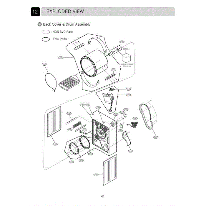 Section 4 Diagram and Parts List for DLEC733W AOWEEUS LG Dryer