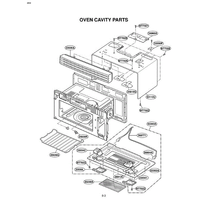 Section 5 Diagram and Parts List for LMV1915NVB ABKELGA LG Microwave Oven Combo