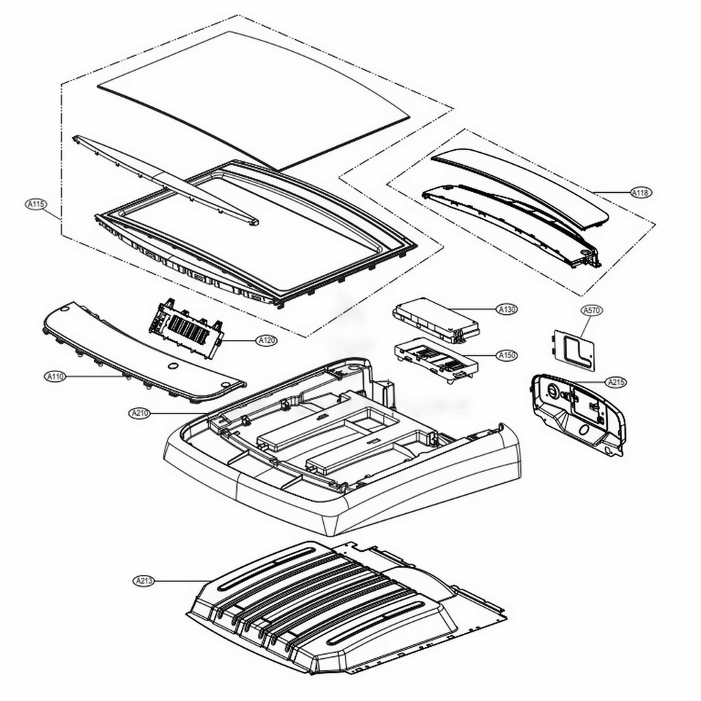 Control Panel And Plate Assembly Diagram and Parts List for DLEY1901WE ABWEEUS LG Dryer