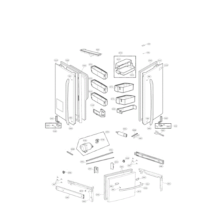 Door Diagram and Parts List for LFXS30726B 00 LG Refrigerator