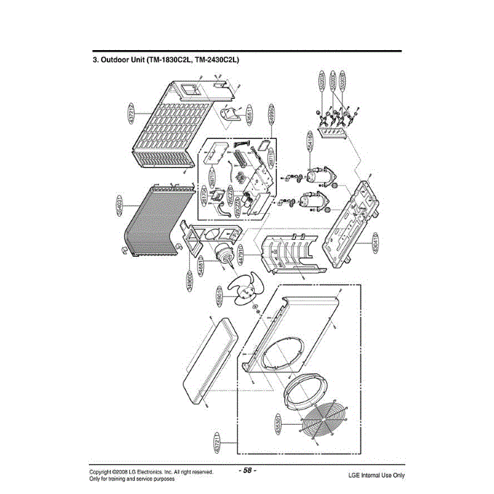 Section 2 Diagram and Parts List for TM-1830C2L AMB6TFC LG Air Conditioner