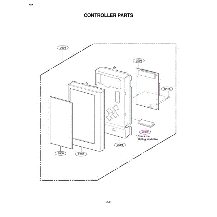 Section 6 Diagram and Parts List for LMV1925SBQ AB6ELGA LG Microwave Oven Combo