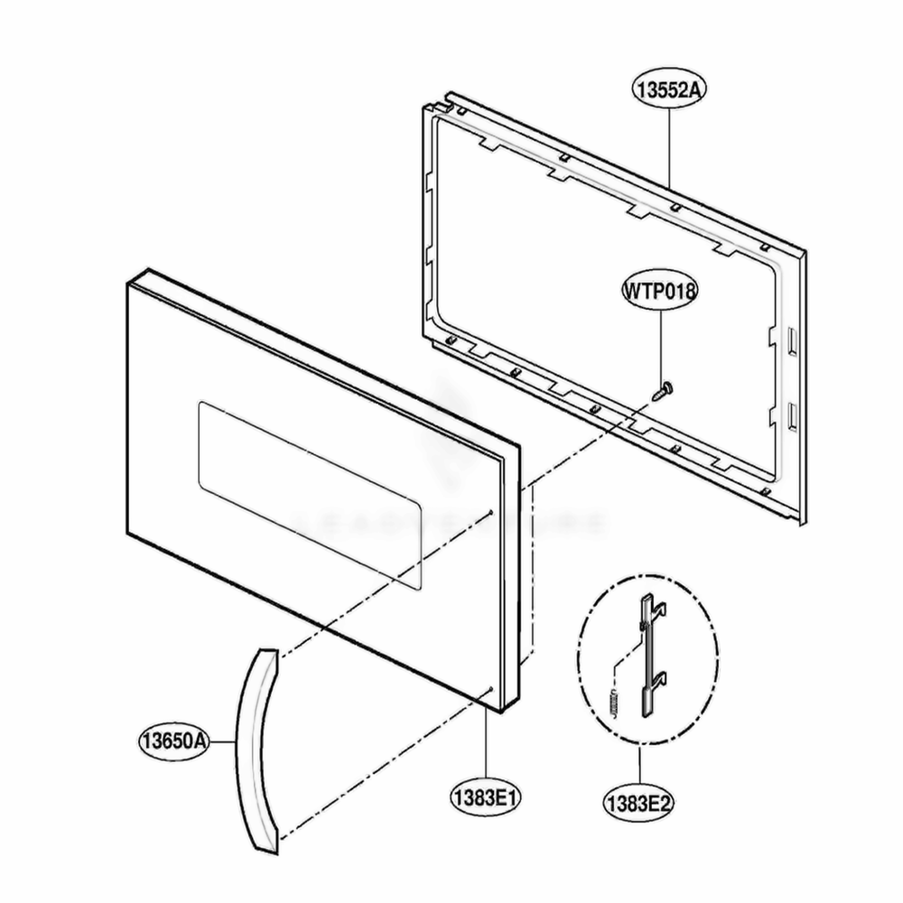 Door Parts Diagram and Parts List for SCA2000BCC ABSEGEU LG Range