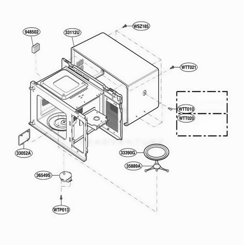 Oven Cavity Parts Diagram and Parts List for MAL783W KW1EGSE LG Wall Oven