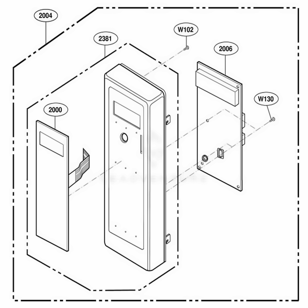 Control Panel Parts Diagram and Parts List for UFS11EA AST7MTR LG Range