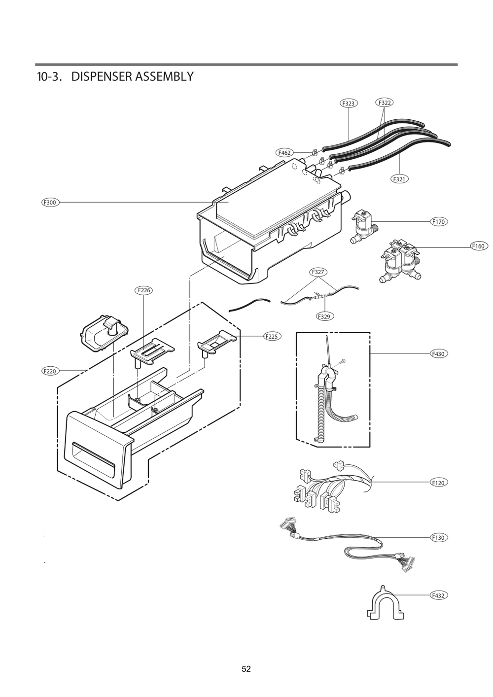 Dispenser Assembly Diagram and Parts List for 048231017473 ABWEVUS LG Washer