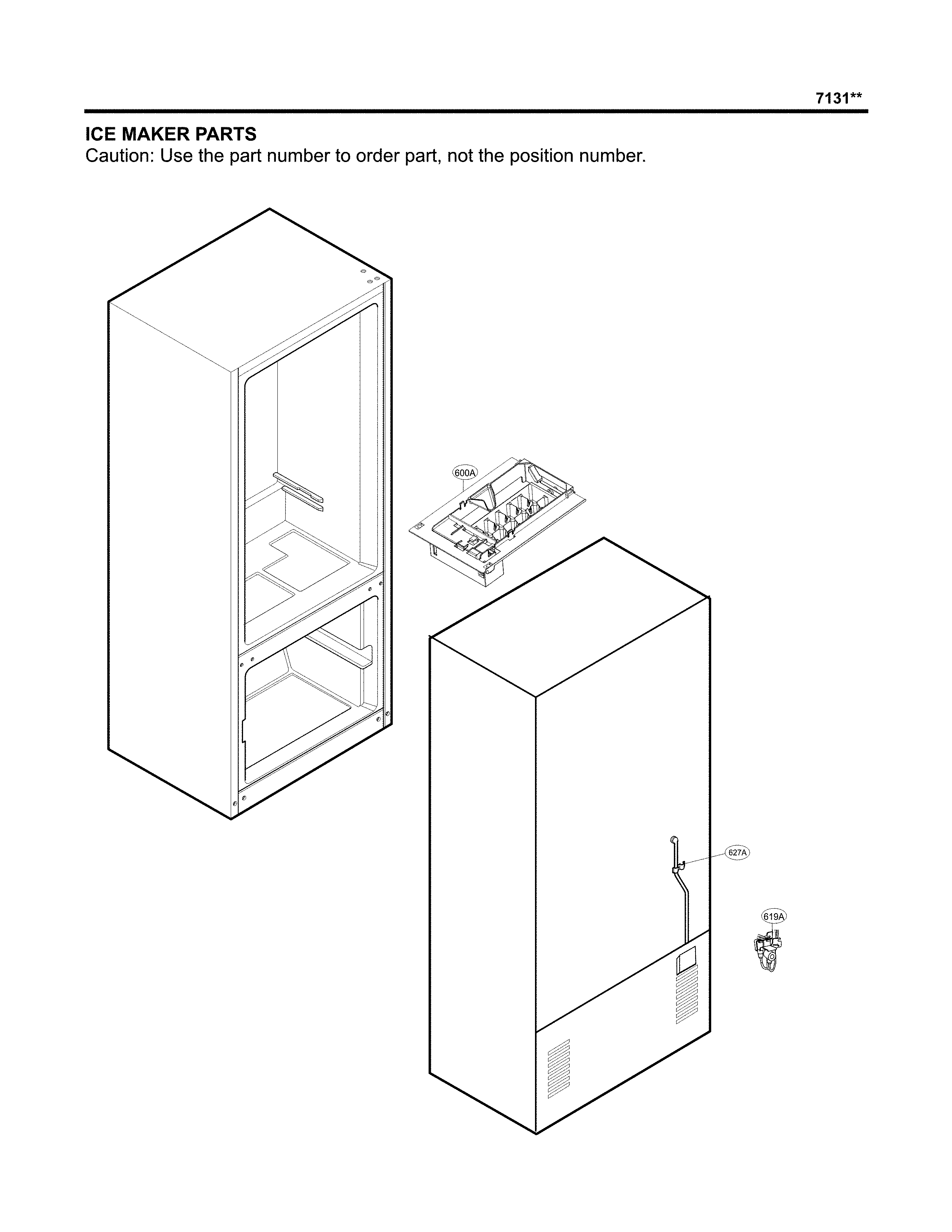 Ice Maker Part Diagram and Parts List for 79571314312  Kenmore Refrigerator