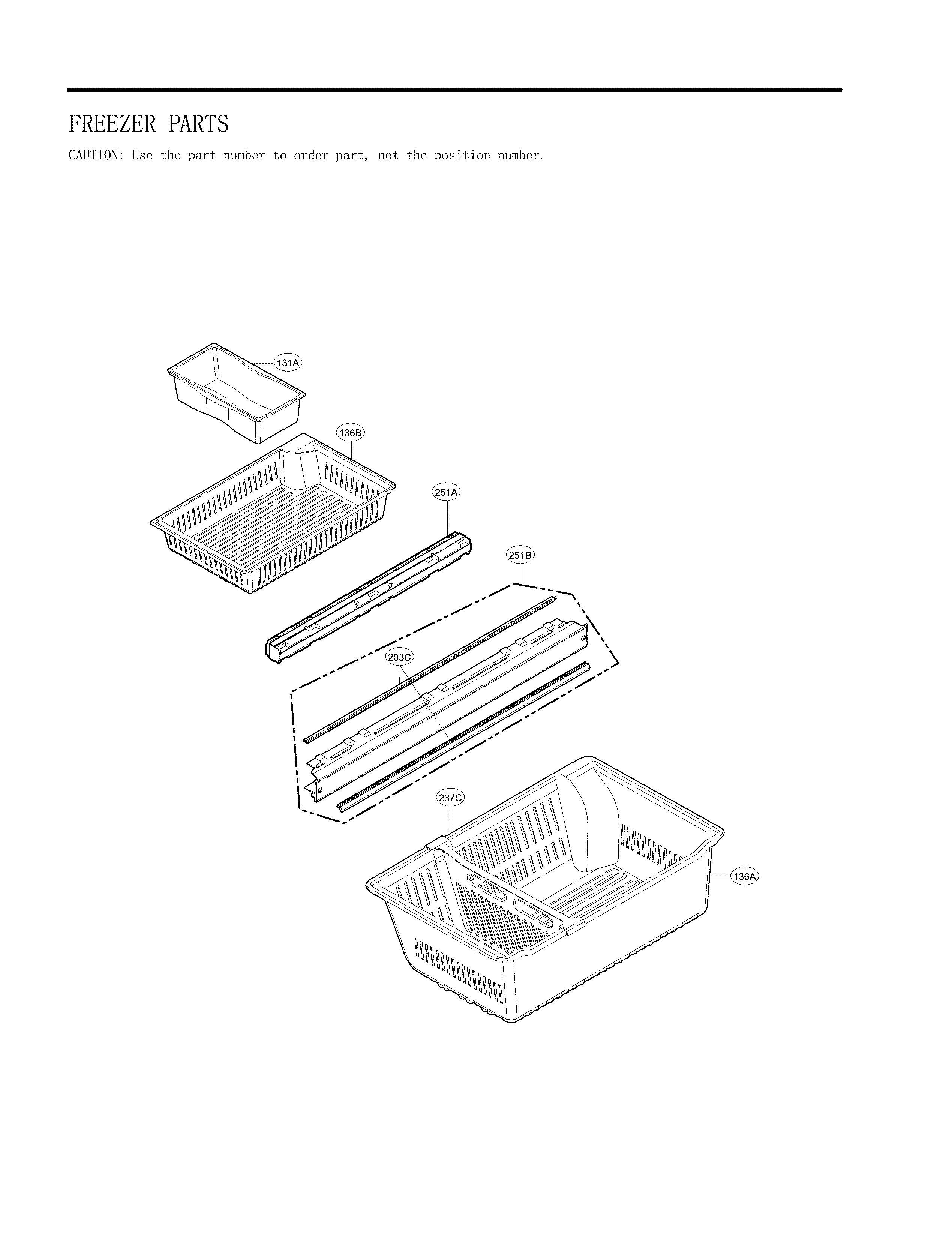 Freezer Parts Diagram and Parts List for 79572493610  Kenmore Refrigerator