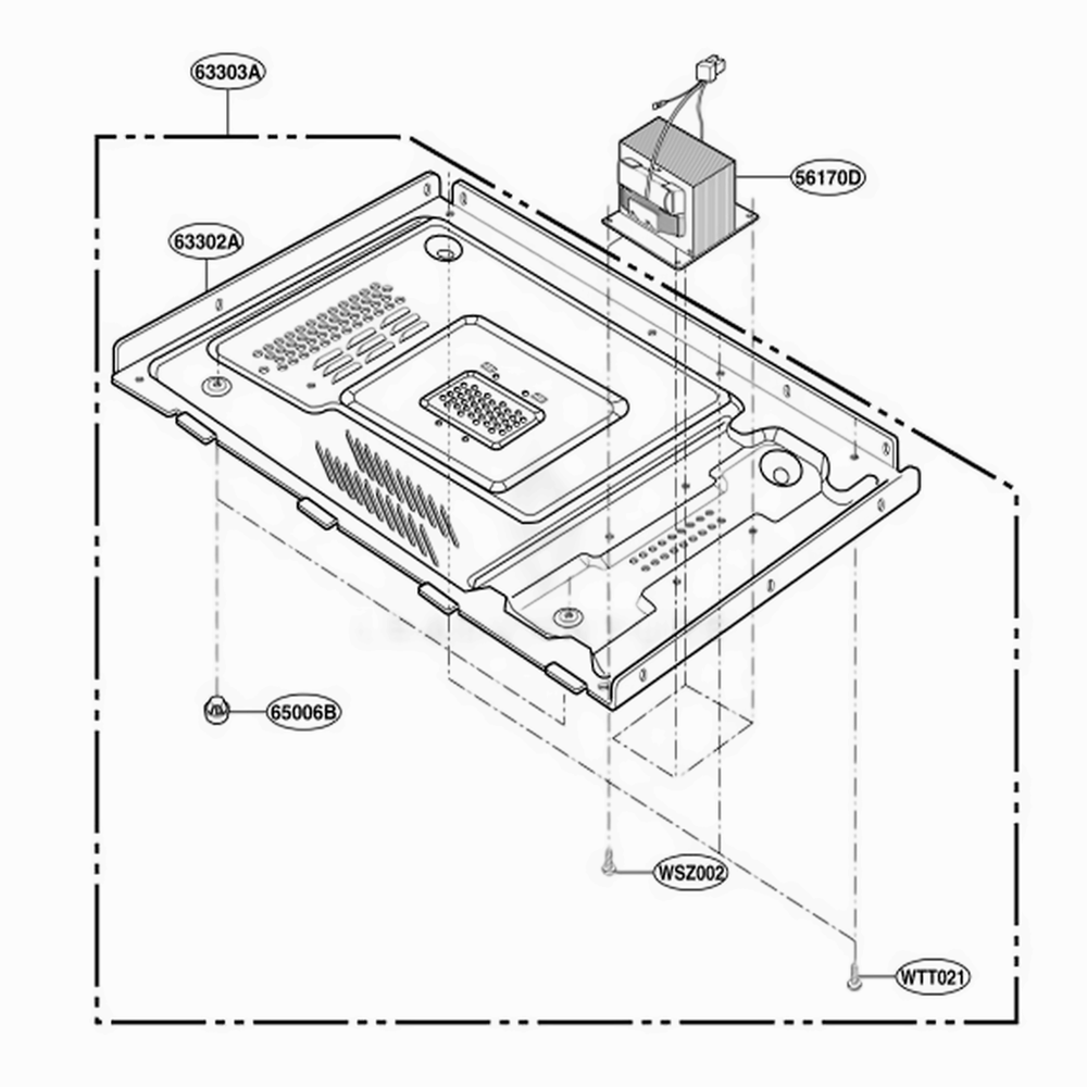 Base Plate Parts Diagram and Parts List for GT4175SPQ CW1EWRP LG Wall Oven