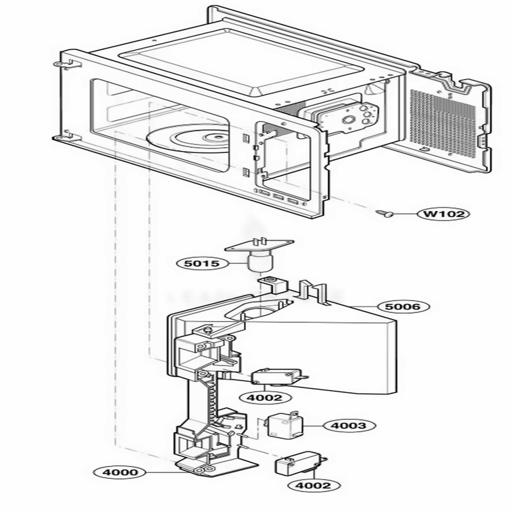 Latch Board Parts 1 Diagram and Parts List for 62464 CB6ESEA LG Wall Oven
