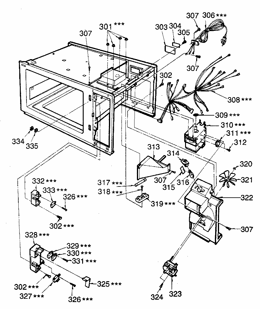 Switches Diagram and Parts List for 7218853180  Kenmore Microwave