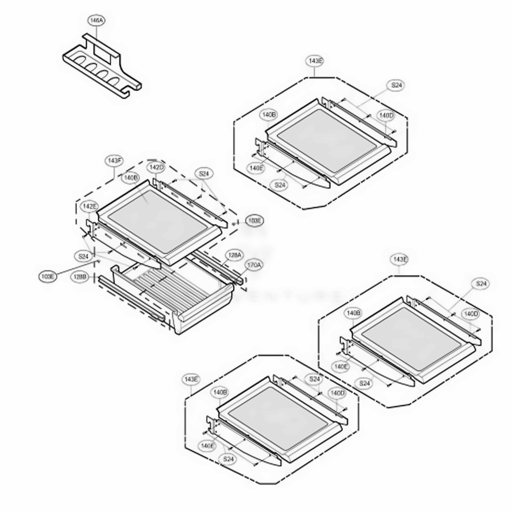 Refrigerator Parts 2 Diagram and Parts List for LRDN20720BK AWBCLGX LG Refrigerator