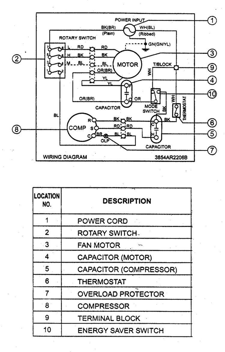 Wiring Diagram Diagram and Parts List for LW-C1011CL  LG Air Conditioner