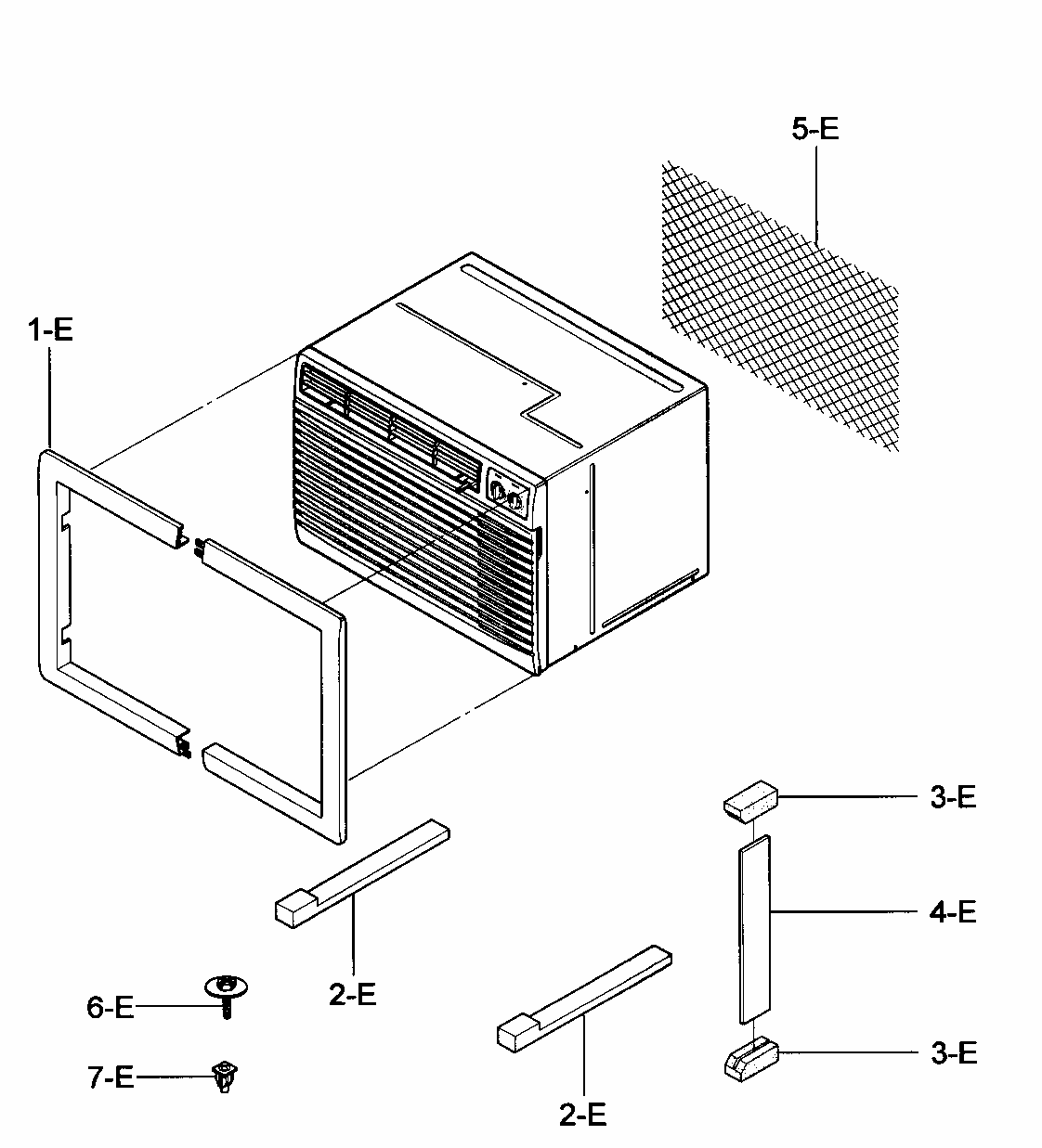 Installation Kit Assy Diagram and Parts List for 58075119700  Kenmore Air Conditioner