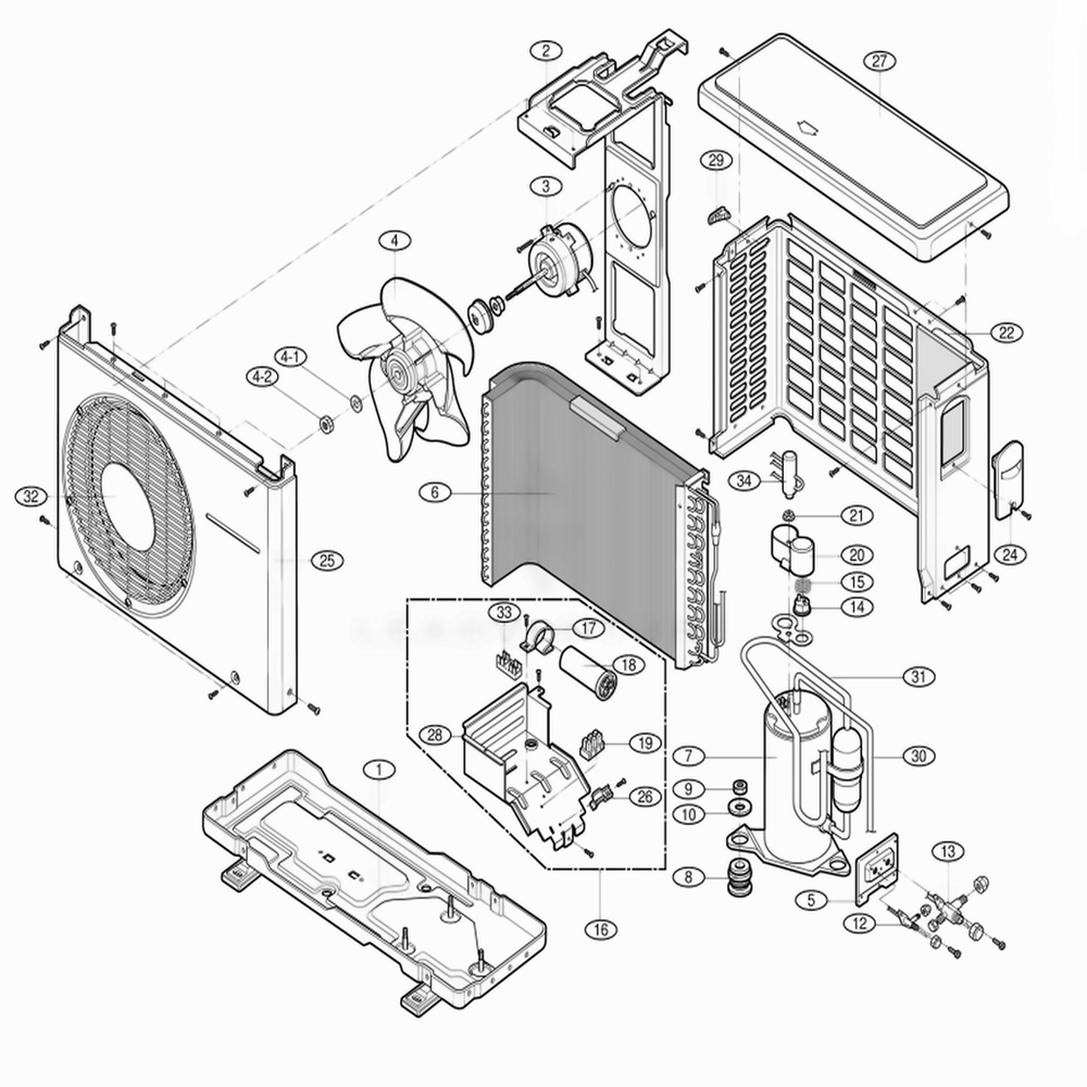 Outdoor Unit Diagram and Parts List for LSB0960HM WYZGEC LG Air Conditioner
