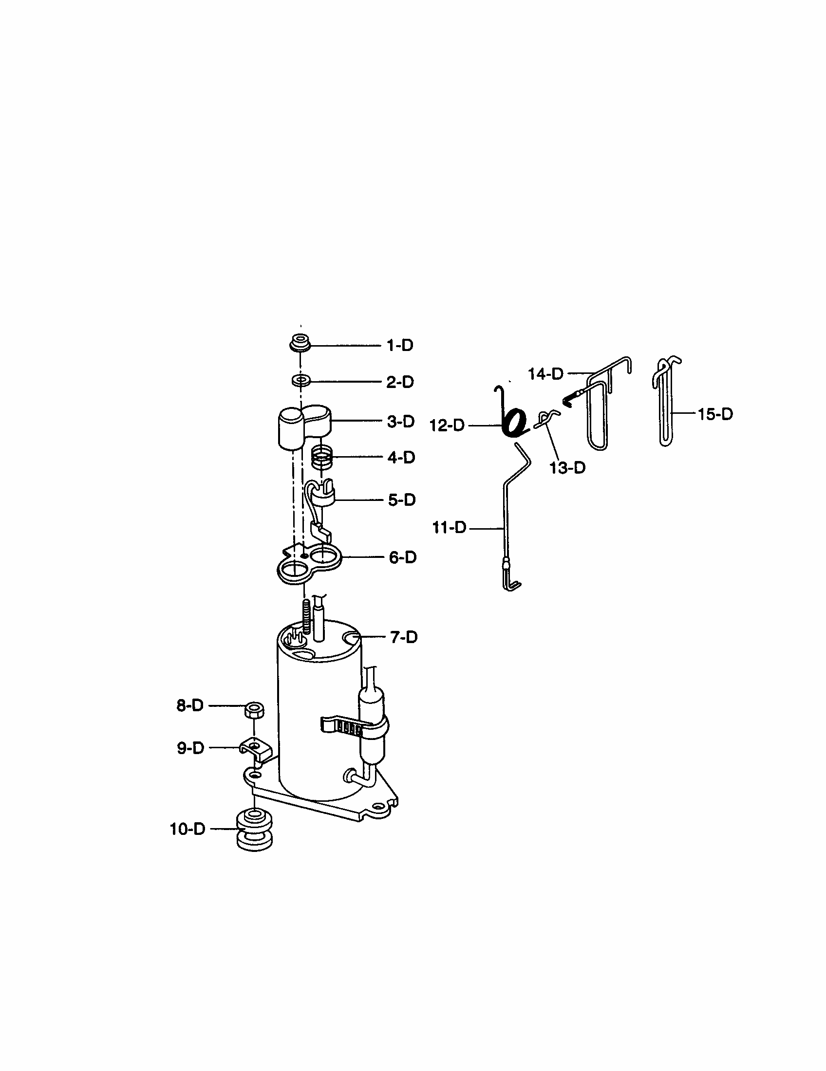 Compressor Diagram and Parts List for 58070074000  Kenmore Air Conditioner