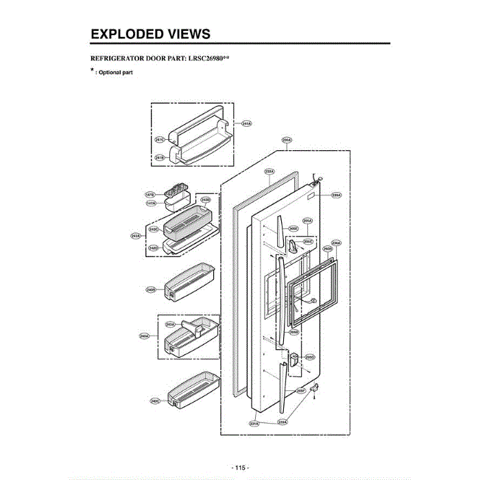 Section 5 Diagram and Parts List for LRSC26980TT ATICLGA LG Refrigerator